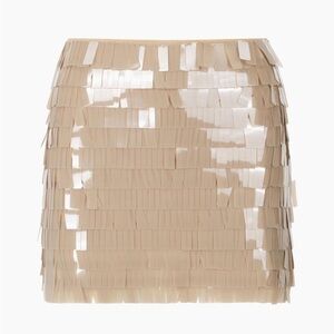 STAUD Tan Layered Mini Skirt